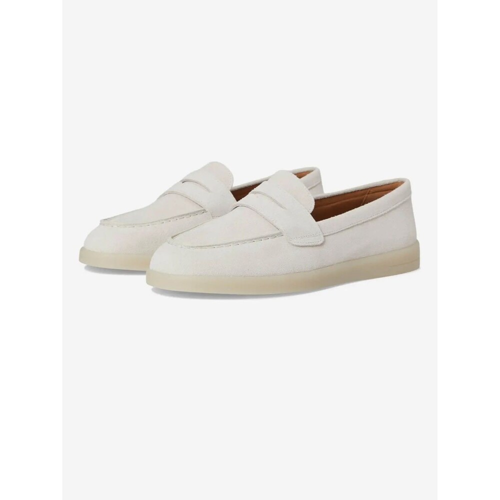 Sperry Marnie Penny Loafers White Suede Slip On Shoes Coastal Preppy Chic 8.5
